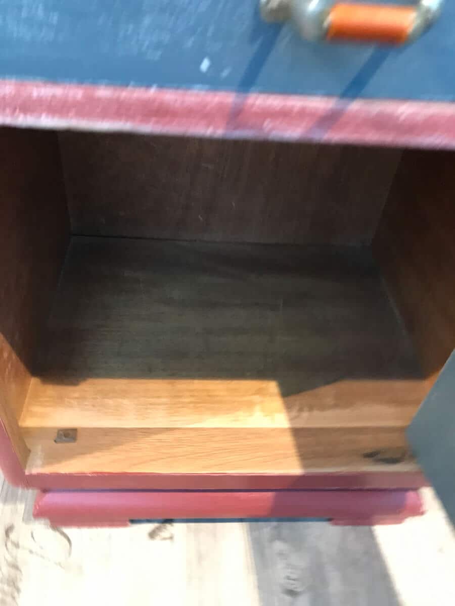Liebevoll restaurierter kleiner Schrank in Braun / Blau – Bild 2