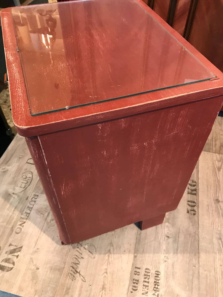 Liebevoll restaurierter kleiner Schrank in Braun / Blau – Bild 5